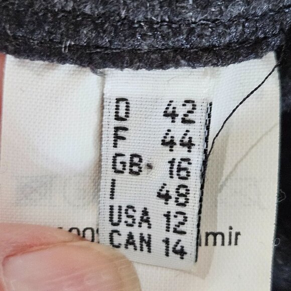 Trixi Schober Longline Cashmere Blazer Jacket Size 12 Dark Gray Germany Luxury - Picture 8 of 10